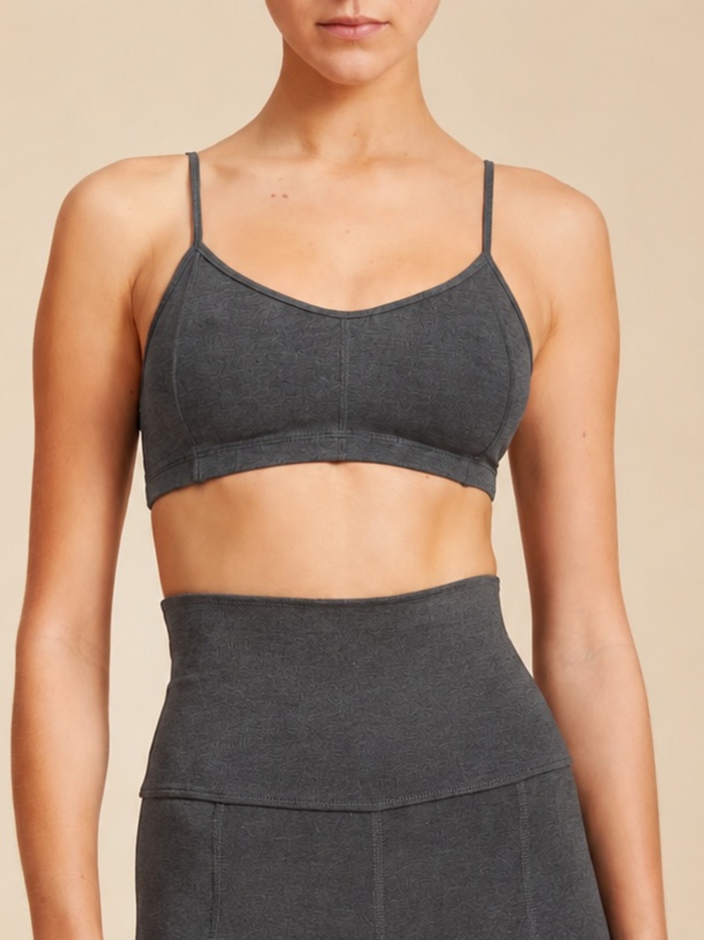 Live The Process Corset Sports Bra Size XS Charcoal Dark Gray Luxury Pilates